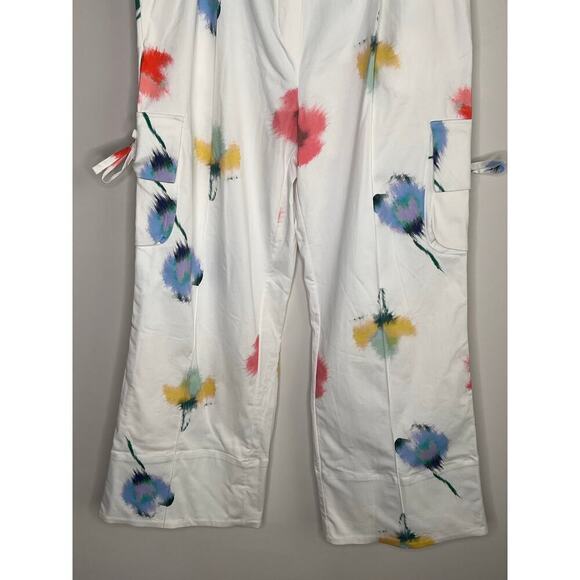 SLEEPER NWT Safari Flower Print Cargo Wide Leg Cotton Pants Women's Size L/XL - Picture 6 of 13